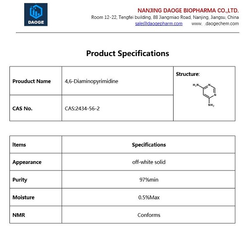 Specifications , 4,6-Diaminopyrimidine,2434-56-2